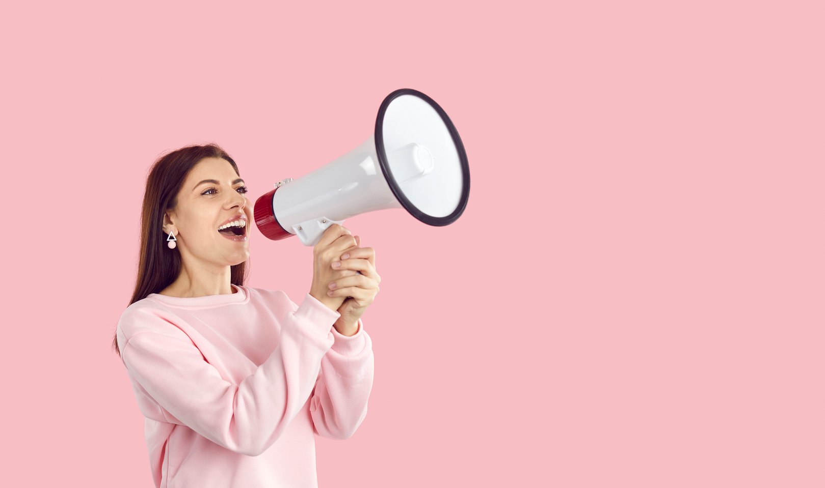 Woman Make Announcement in Loudspeaker